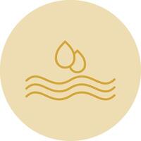 Water Drop Line Yellow Circle Icon vector