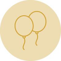 Balloons Line Yellow Circle Icon vector