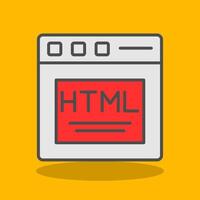 html lleno sombra icono vector