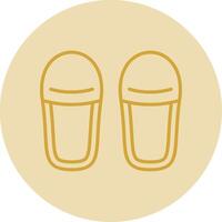 Slippers Line Yellow Circle Icon vector