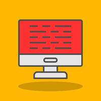 Computer Filled Shadow Icon vector