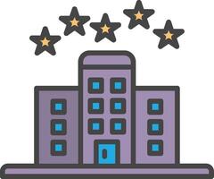 5 Stars Hotel Line Filled Light Icon vector