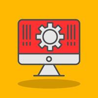 Monitor Filled Shadow Icon vector