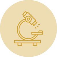 Microscope Line Yellow Circle Icon vector