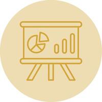 Whiteboard Line Yellow Circle Icon vector