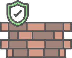 Wall Security Line Filled Light Icon vector