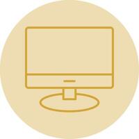 Lcd Line Yellow Circle Icon vector