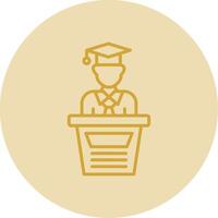 Graduation Line Yellow Circle Icon vector