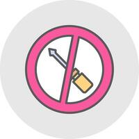 No Screwdriver Line Filled Light Icon vector