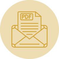 Email Line Yellow Circle Icon vector