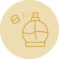 Perfume Line Yellow Circle Icon vector