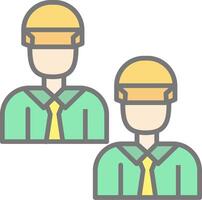 Engineering Team Line Filled Light Icon vector