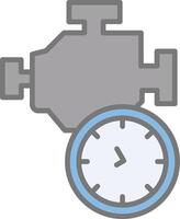 Time Engine Line Filled Light Icon vector