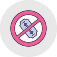 No Blade Line Filled Light Icon vector