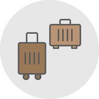 Suitcases Line Filled Light Icon vector