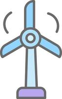 Wind Turbine Line Filled Light Icon vector