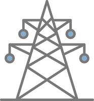 Electric Tower Line Filled Light Icon vector