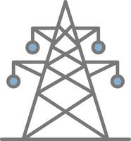 Electric Tower Line Filled Light Icon vector