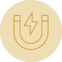 Magnet Line Yellow Circle Icon vector