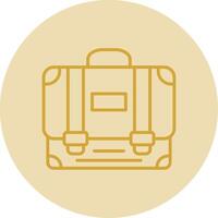 Briefcase Line Yellow Circle Icon vector
