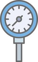 Pressure Meter Line Filled Light Icon vector