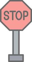 Stop Sign Line Filled Light Icon vector