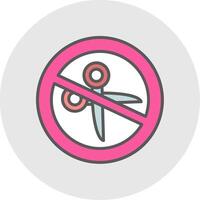 No Scissors Line Filled Light Icon vector