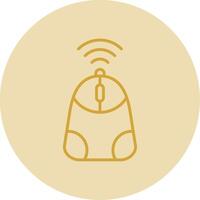 Mouse Line Yellow Circle Icon vector