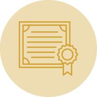 Diploma Line Yellow Circle Icon vector