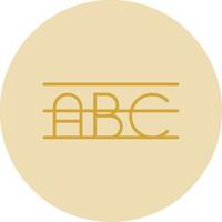 Alphabet Line Yellow Circle Icon vector