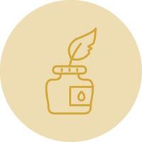 Ink Line Yellow Circle Icon vector