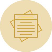 Sticky Note Line Yellow Circle Icon vector