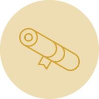 Diploma Line Yellow Circle Icon vector