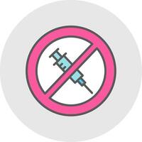 No aguja línea lleno ligero icono vector