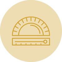 Protractor Line Yellow Circle Icon vector