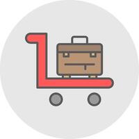 Trolley Line Filled Light Icon vector