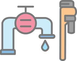 Plumbing installation Line Filled Light Icon vector