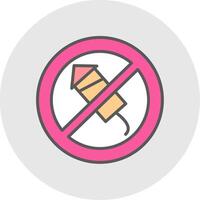 No Firework Line Filled Light Icon vector