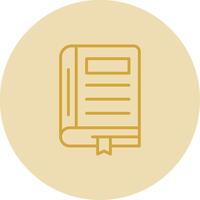 Book Line Yellow Circle Icon vector