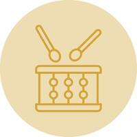 Drum Line Yellow Circle Icon vector