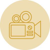 Camera Line Yellow Circle Icon vector