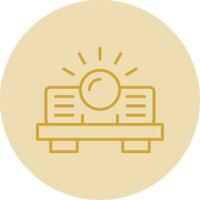 Projector Line Yellow Circle Icon vector