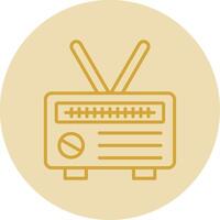 Radio Line Yellow Circle Icon vector