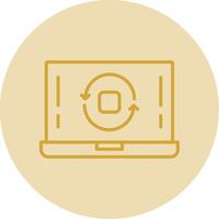 Replay Line Yellow Circle Icon vector