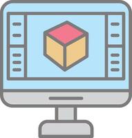 Product Design Line Filled Light Icon vector