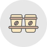 Coffee Cups Line Filled Light Icon vector