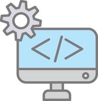 Web Development Line Filled Light Icon vector