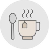 café taza línea lleno ligero icono vector