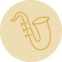 Sax Line Yellow Circle Icon vector