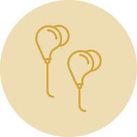 Handsfree Line Yellow Circle Icon vector